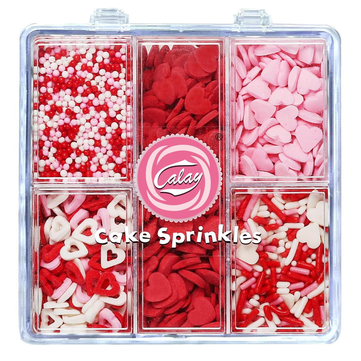 Kercky Valentines Sprinkles pink heart for festive decorating on cakes and cookies