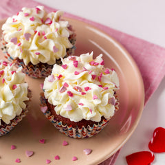 Kercky Valentines Sprinkles red heart enhances romantic desserts for cupcakes and cookies