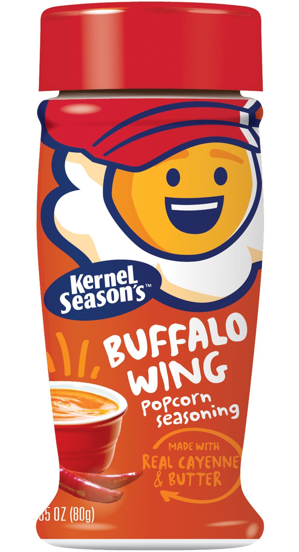 Kernel Season's Buffalo Wing popcorn seasoning pack shot highlighting bold flavor without artificial ingredients