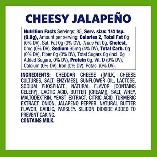Kernel Season's jar closeup shows real jalapeño and cheddar notes.