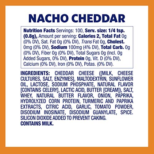 Kernel Season's Nacho Cheddar seasoning jar ready to shake up snacks with zesty cheddar.