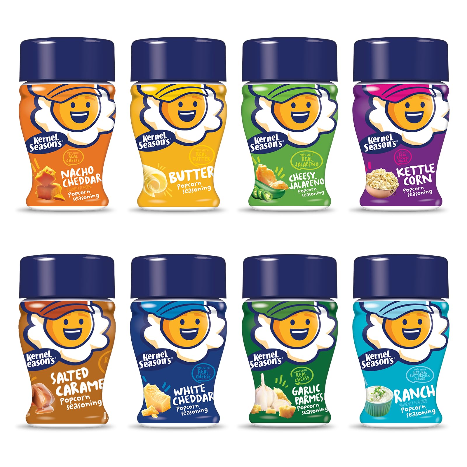 Kernel Season's White Cheddar mini jar adds bold popcorn flavor and snack versatility.