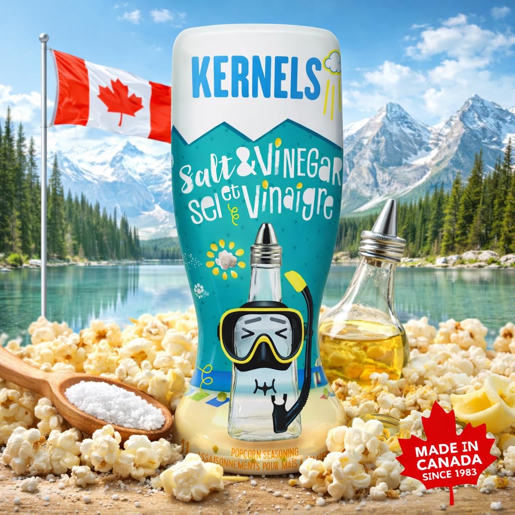 Kernels Canada import sticker close-up signaling origin and quality.