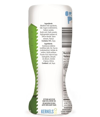Kernels Dill Pickle Popcorn Seasoning packaging on a shelf.