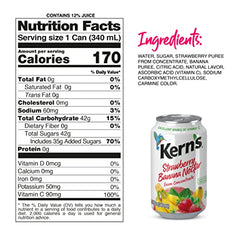 Front view of Kern's variety pack, twelve cans for pantry or events.