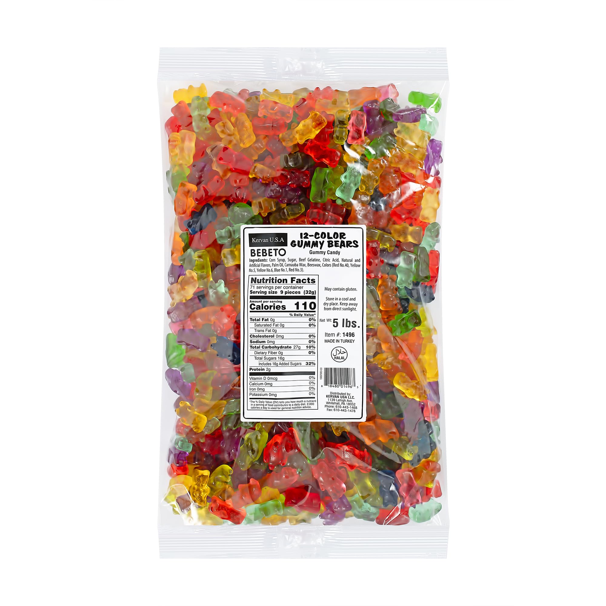 Kervan Bebeto 12 flavor gummy bears bulk for party snacks and sharing.