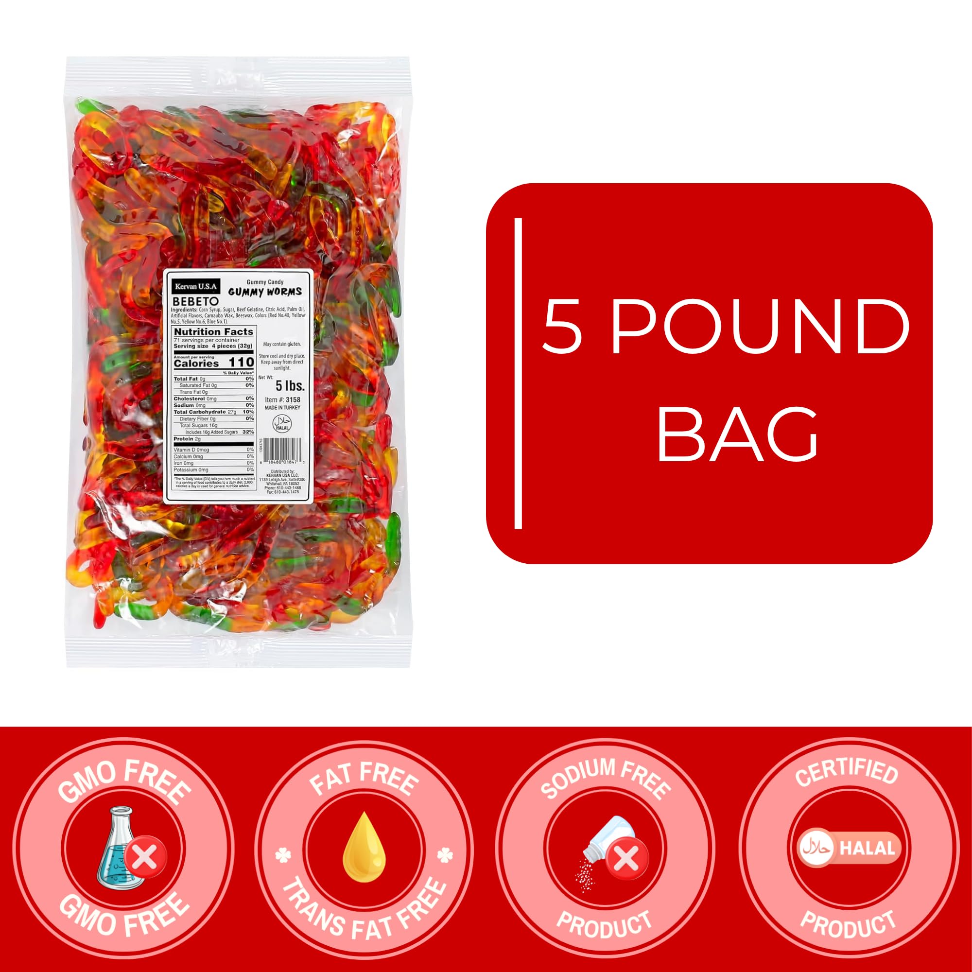 Kervan Bebeto gummy worms Halal certified for trusted enjoyment