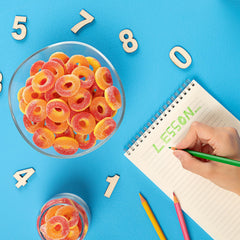 Bright colors of Bebeto Peach Rings ideal for gift spreads
