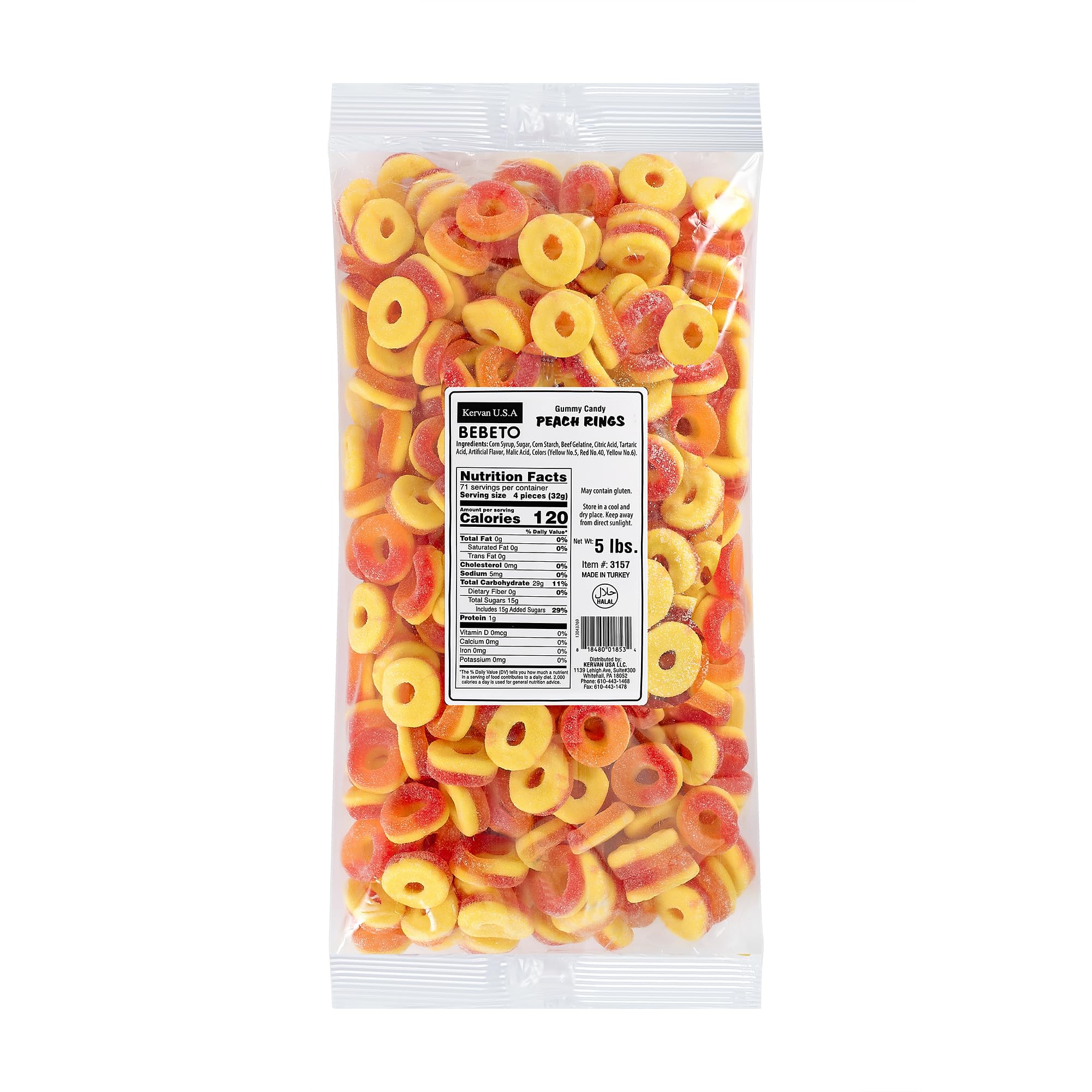Kervan Bebeto Peach Rings bulk bag ready for party sharing