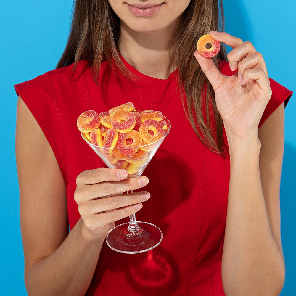 Soft, chewy texture highlighted in peach rings