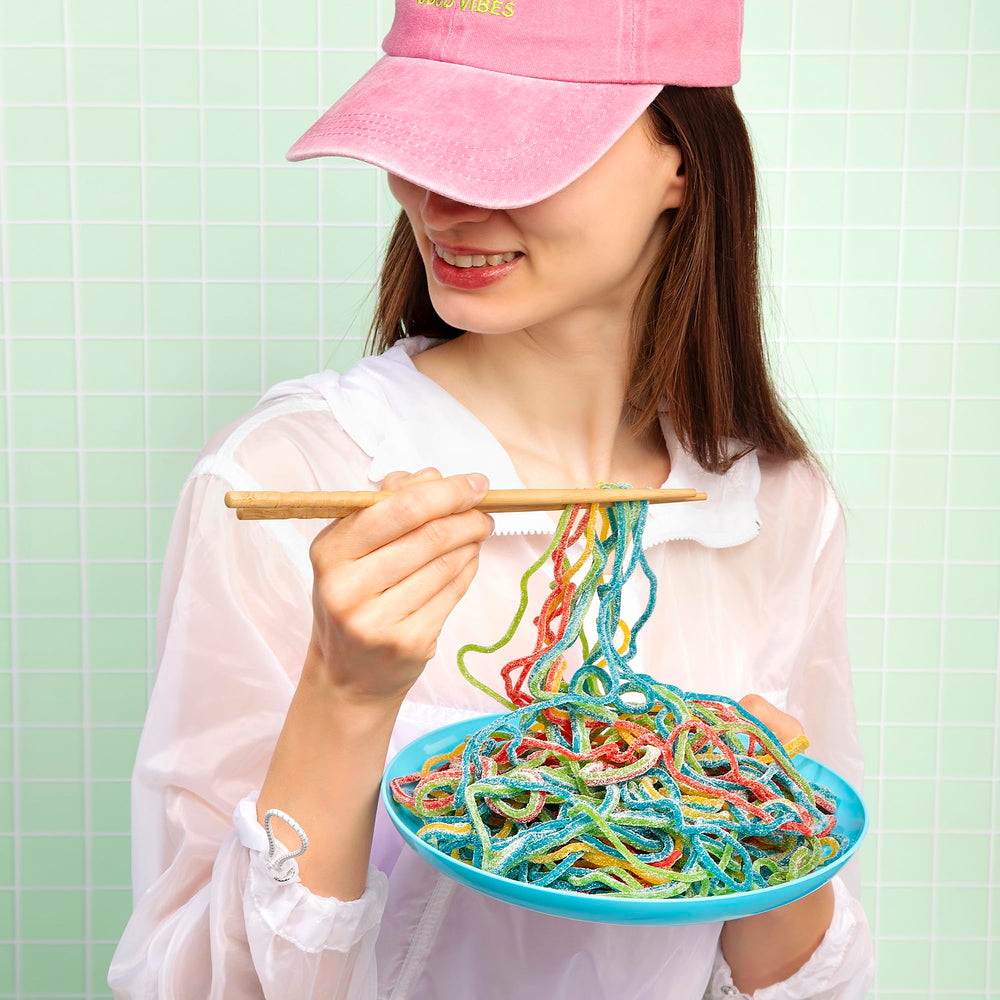 Kervan Bebeto Rainbow Laces decorating cupcakes with bright tangy flair.
