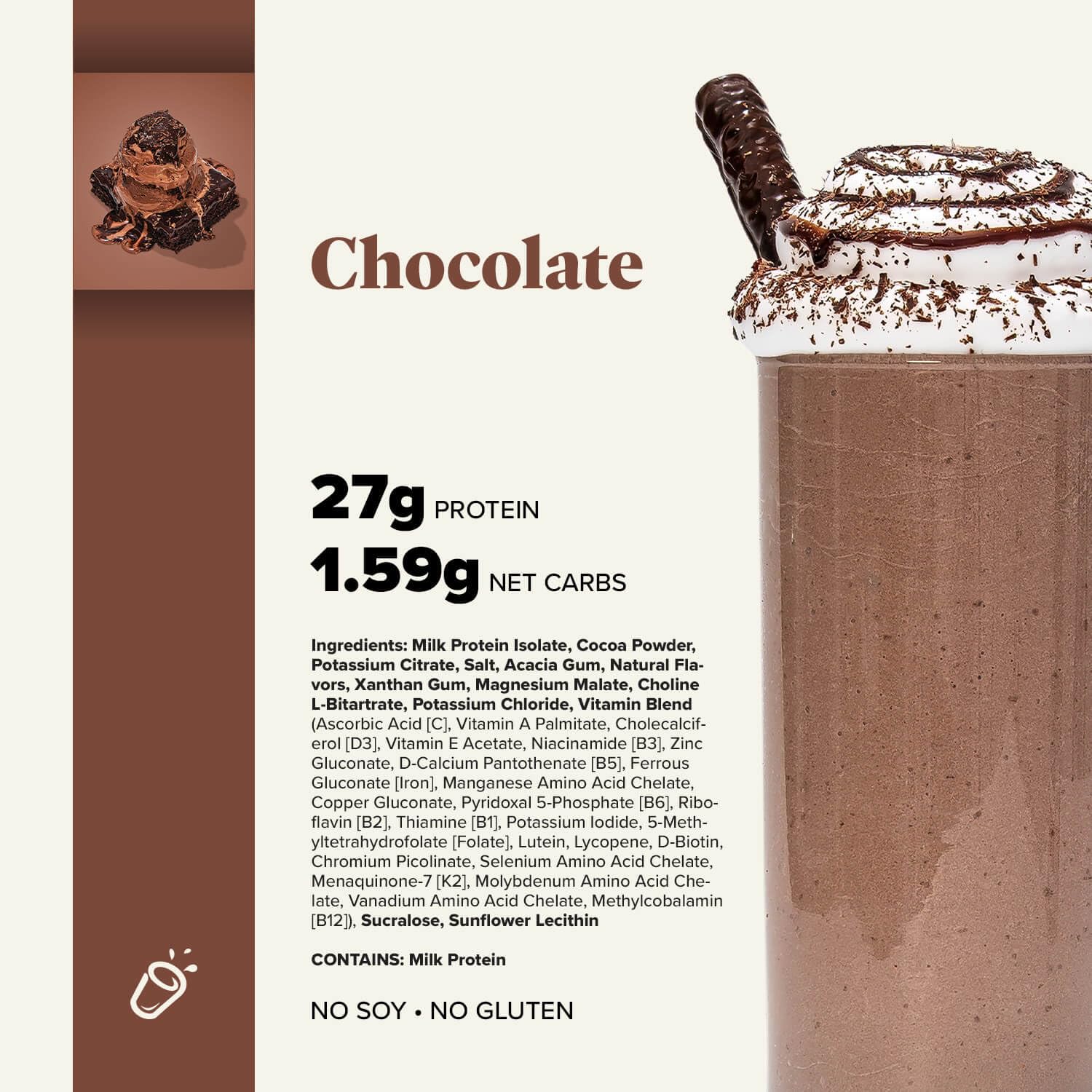 Keto Chow Chocolate shaker-mix demonstrates ready-to-drink texture.