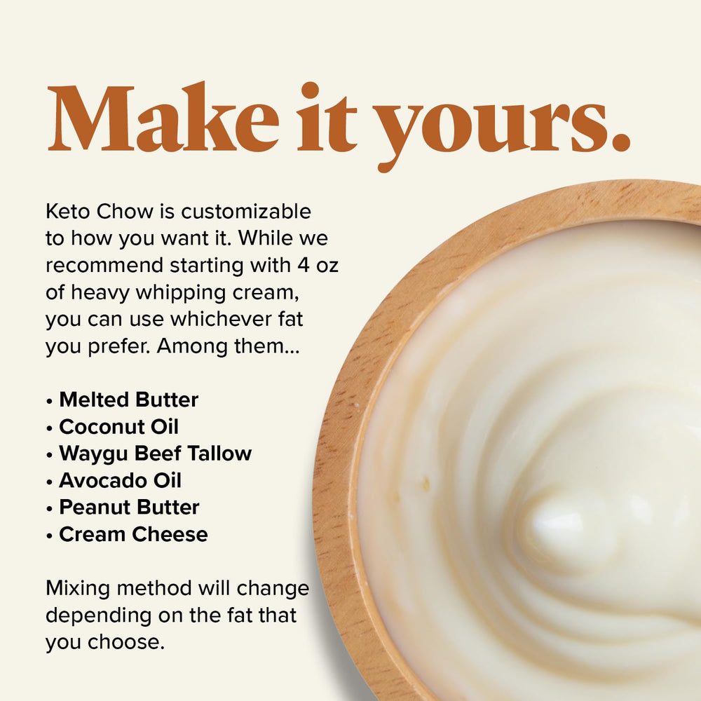 Keto Chow Eggnog electrolyte boost for keto hydration.
