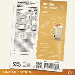 Keto Chow Eggnog serving scoop with measured portions.