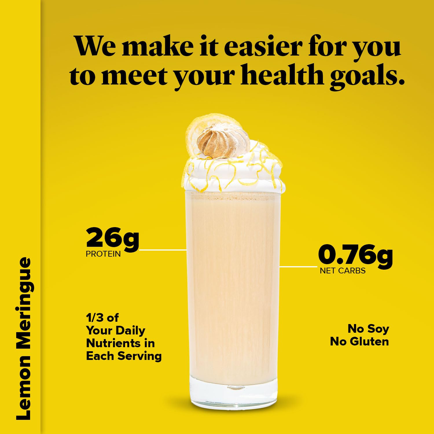Keto Chow Lemon Meringue ready shake in glass for fast keto nourishment.