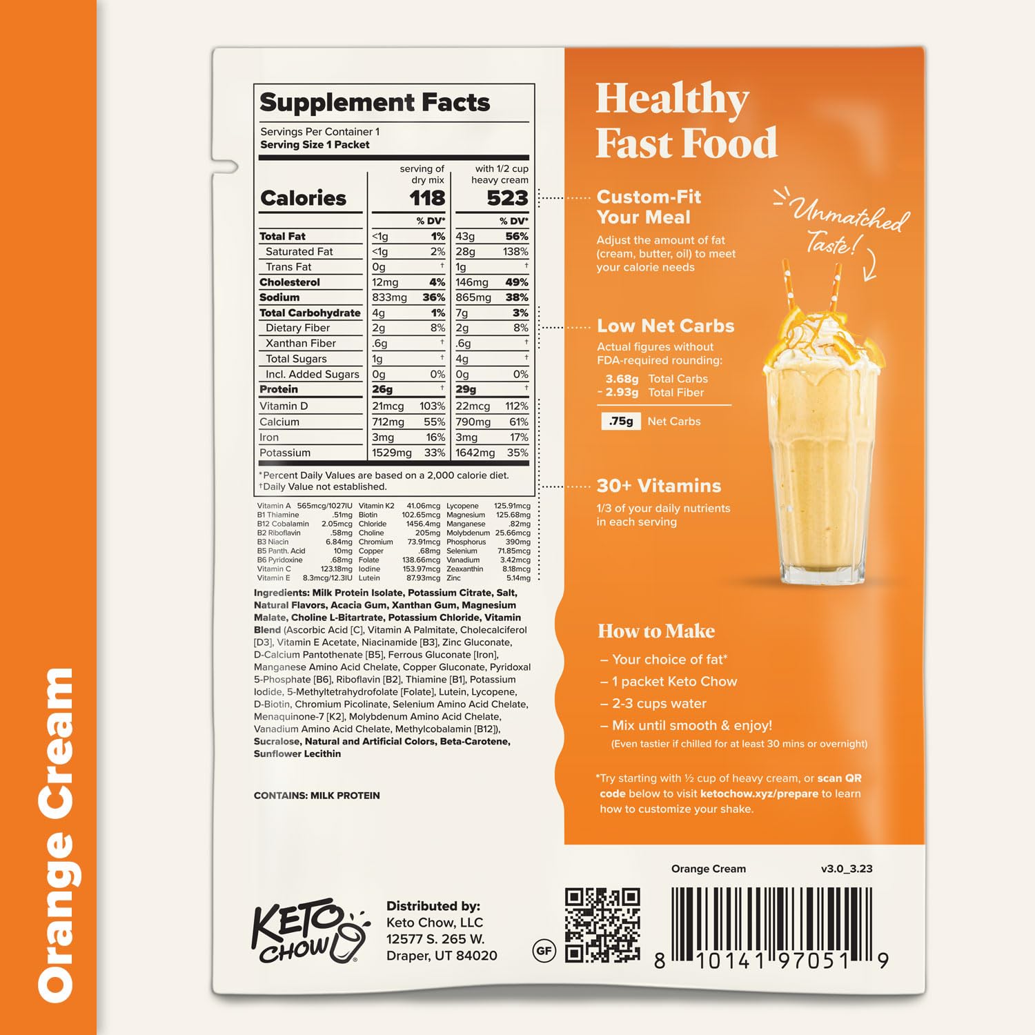 Keto Chow brand logo on packaging signaling trusted keto meal solution.