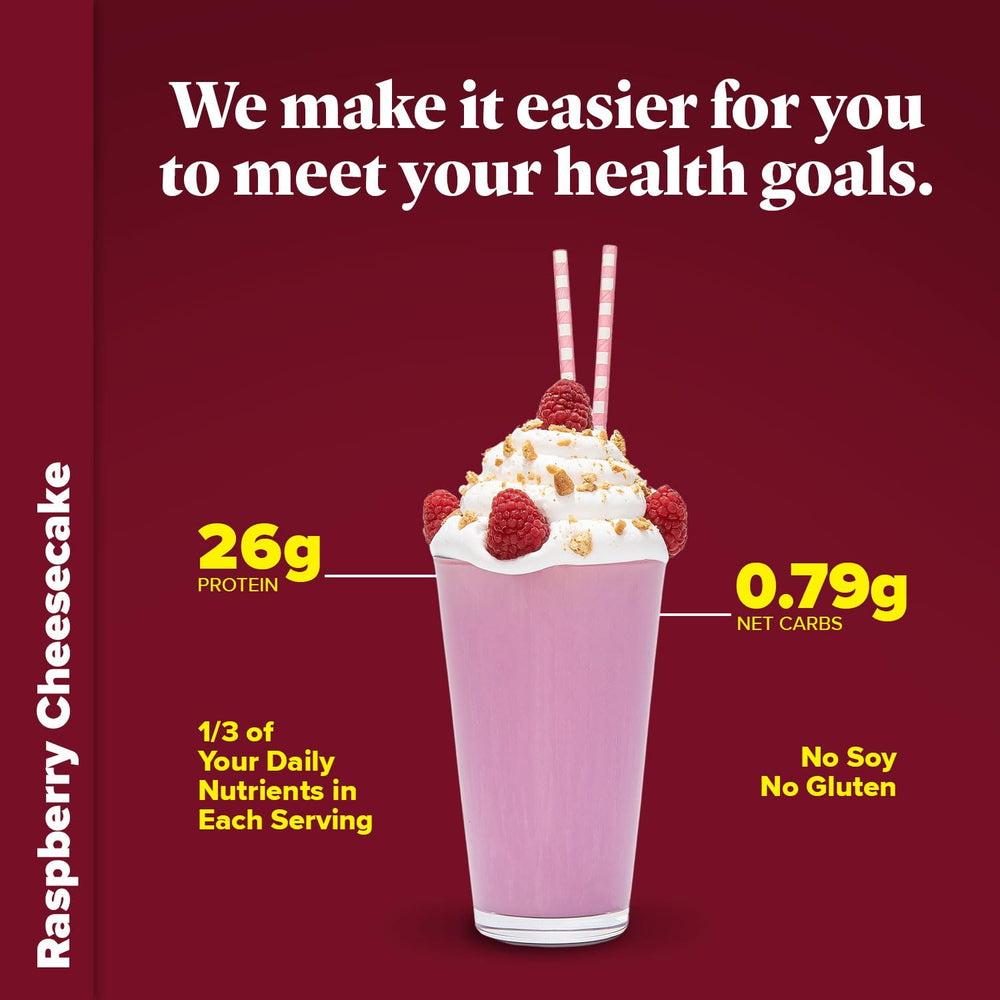 Keto Chow Raspberry Cheesecake shake glass ready-to-drink keto meal