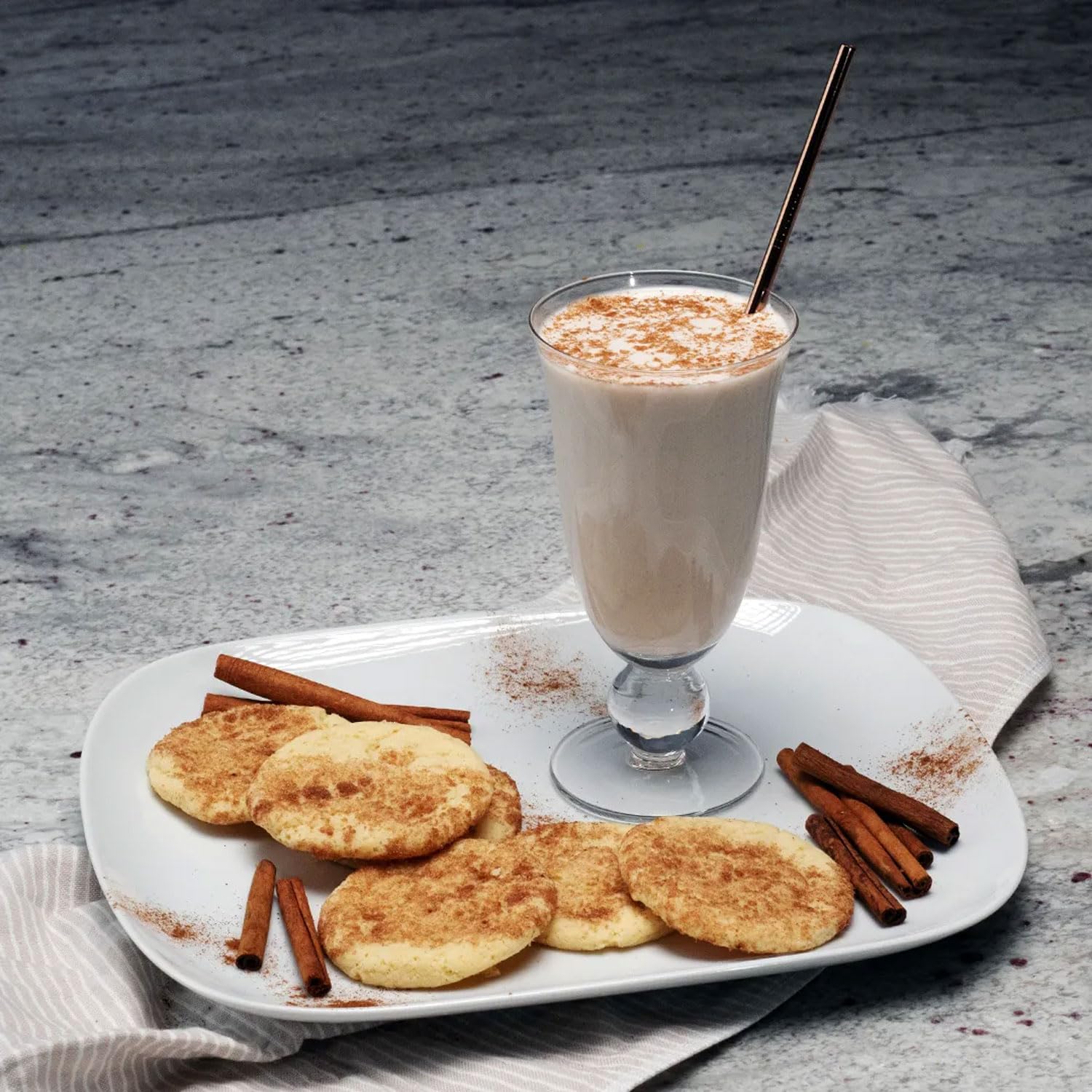 Keto Chow Snickerdoodle cupful served with creamy shake