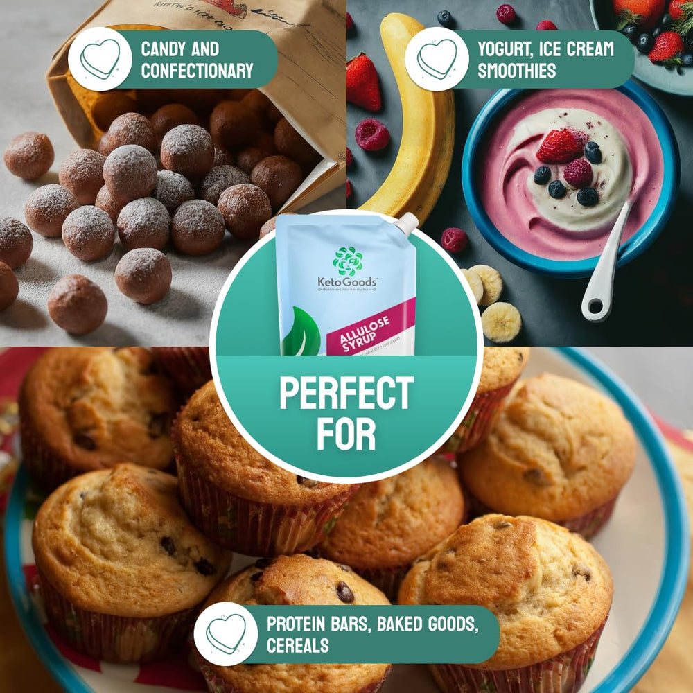 Keto Goods Allulose syrup baking glaze for versatile keto coatings.