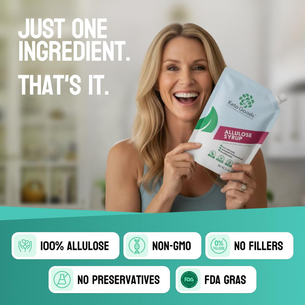 Keto Goods Allulose syrup enhances cocktails with zero sugar impact.