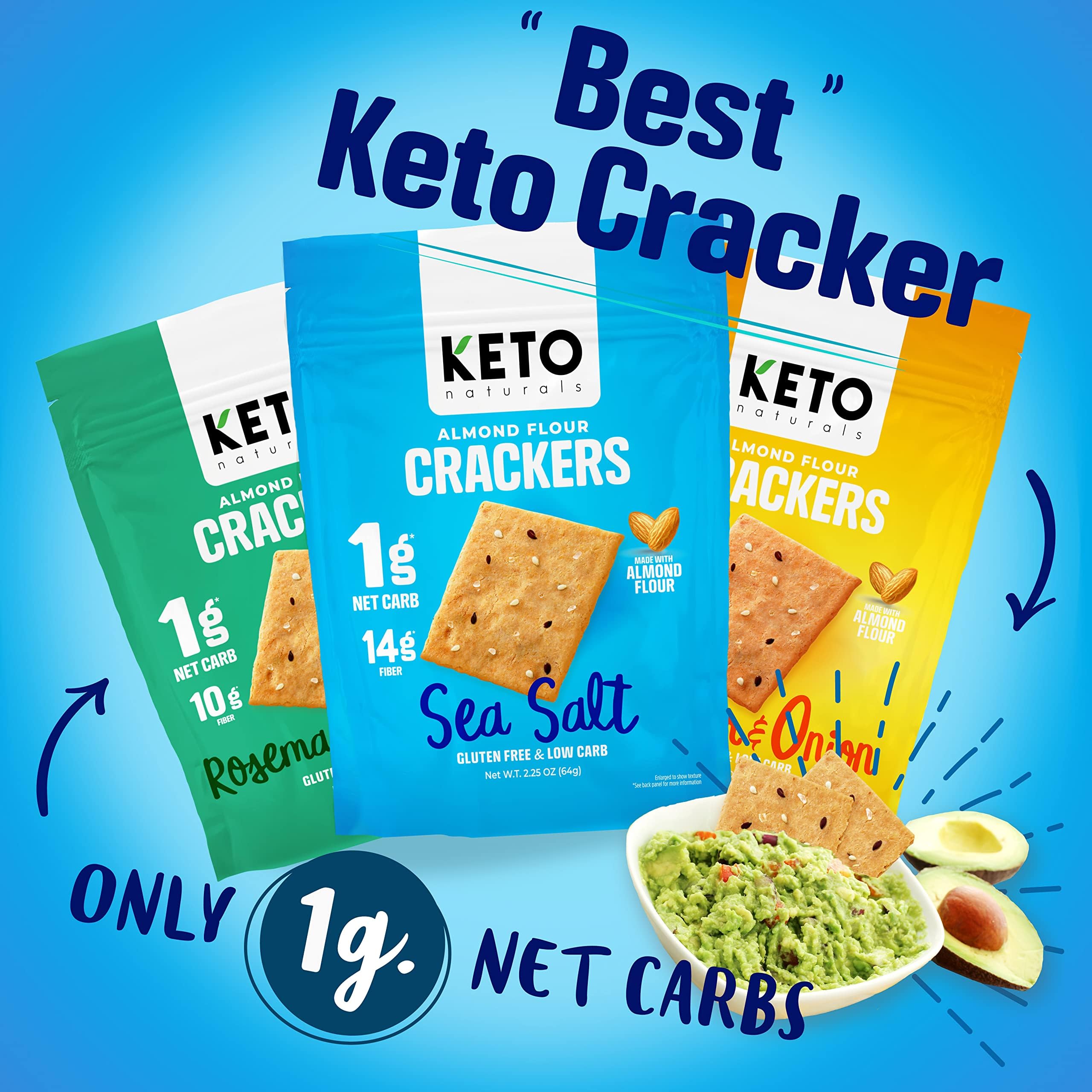 Keto Naturals Keto Crackers rosemary, gluten-free herbal snack option.