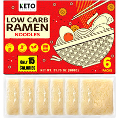 Keto Naturals Keto Noodles packshot showing a six-pack for quick meals.