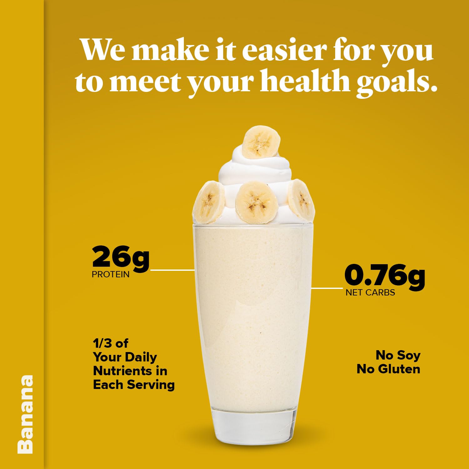 Keto Chow Banana shake in glass ready-to-drink keto meal option