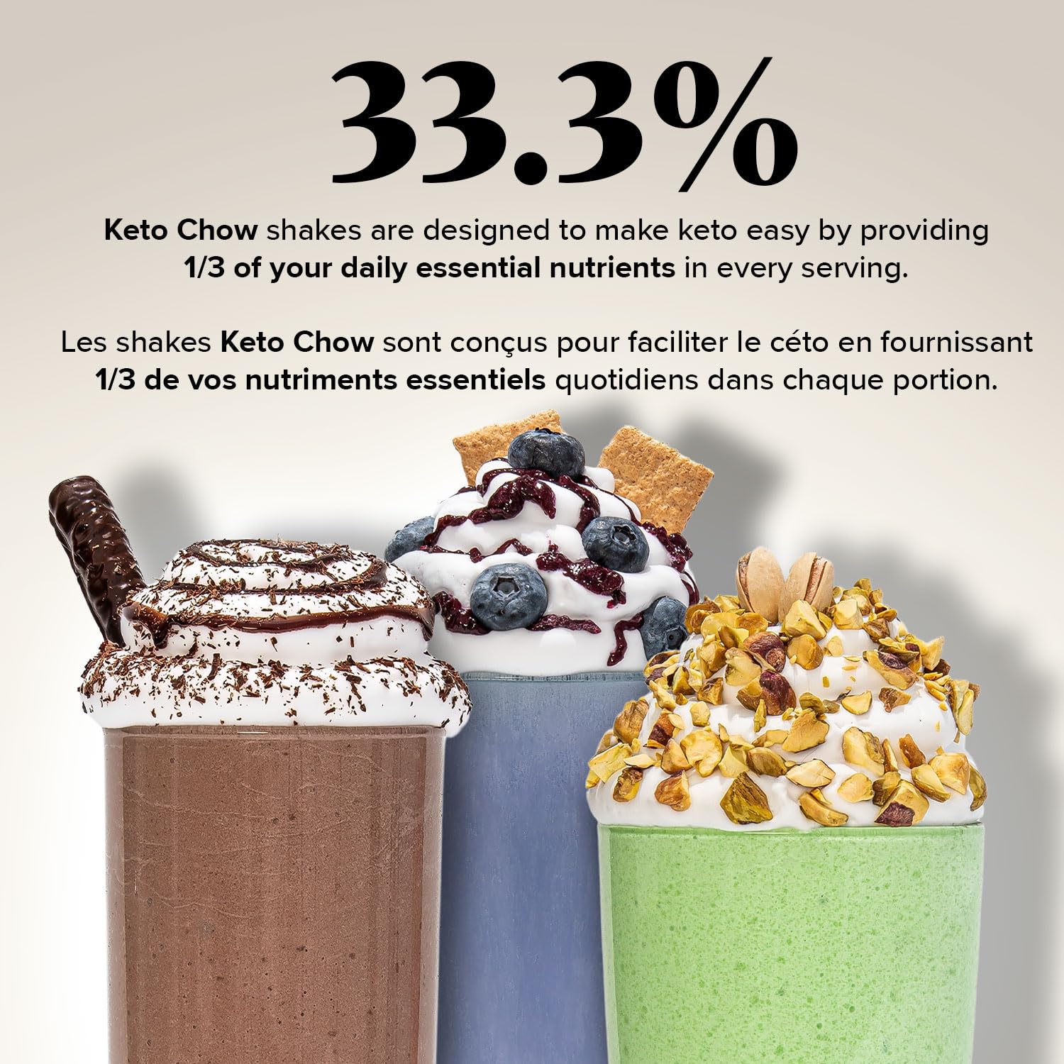 Keto Chow Chocolate Mint mixed glass: rich flavor ready to enjoy.