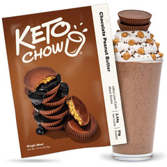 Keto Chow Chocolate Peanut Butter bottle ready for a keto meal