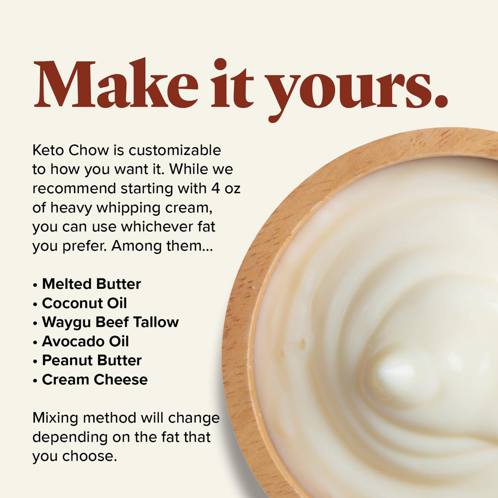 Keto Chow Maple Waffle ingredient variety enables fat customization