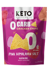 Keto Naturals Keto Crackers Sea Salt package front highlighting zero net carbs