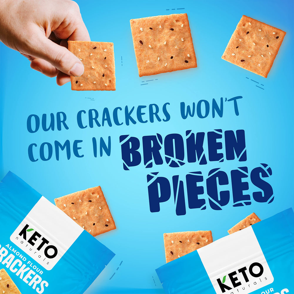 Keto Naturals three-pack crackers ready for on-the-go keto snacking.