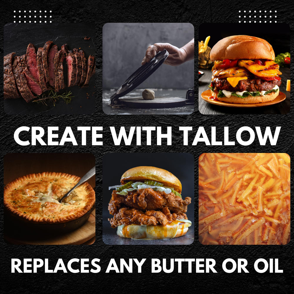Ketostat beef tallow cooking hero adds rich flavor to dishes.