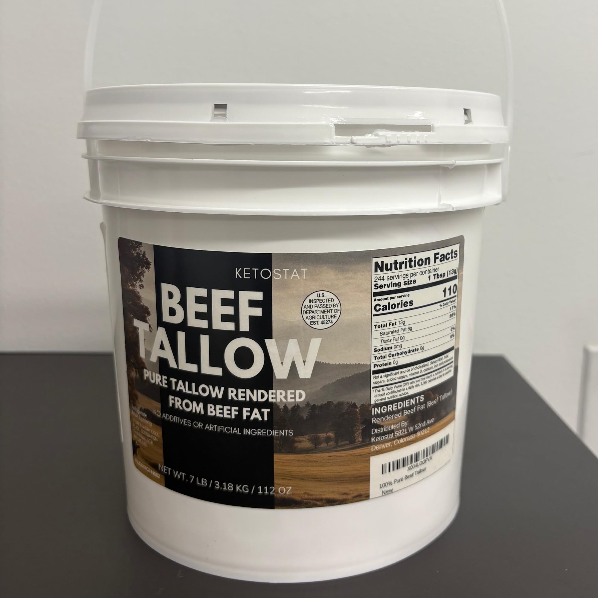Ketostat beef tallow storage container keeps fat fresh.