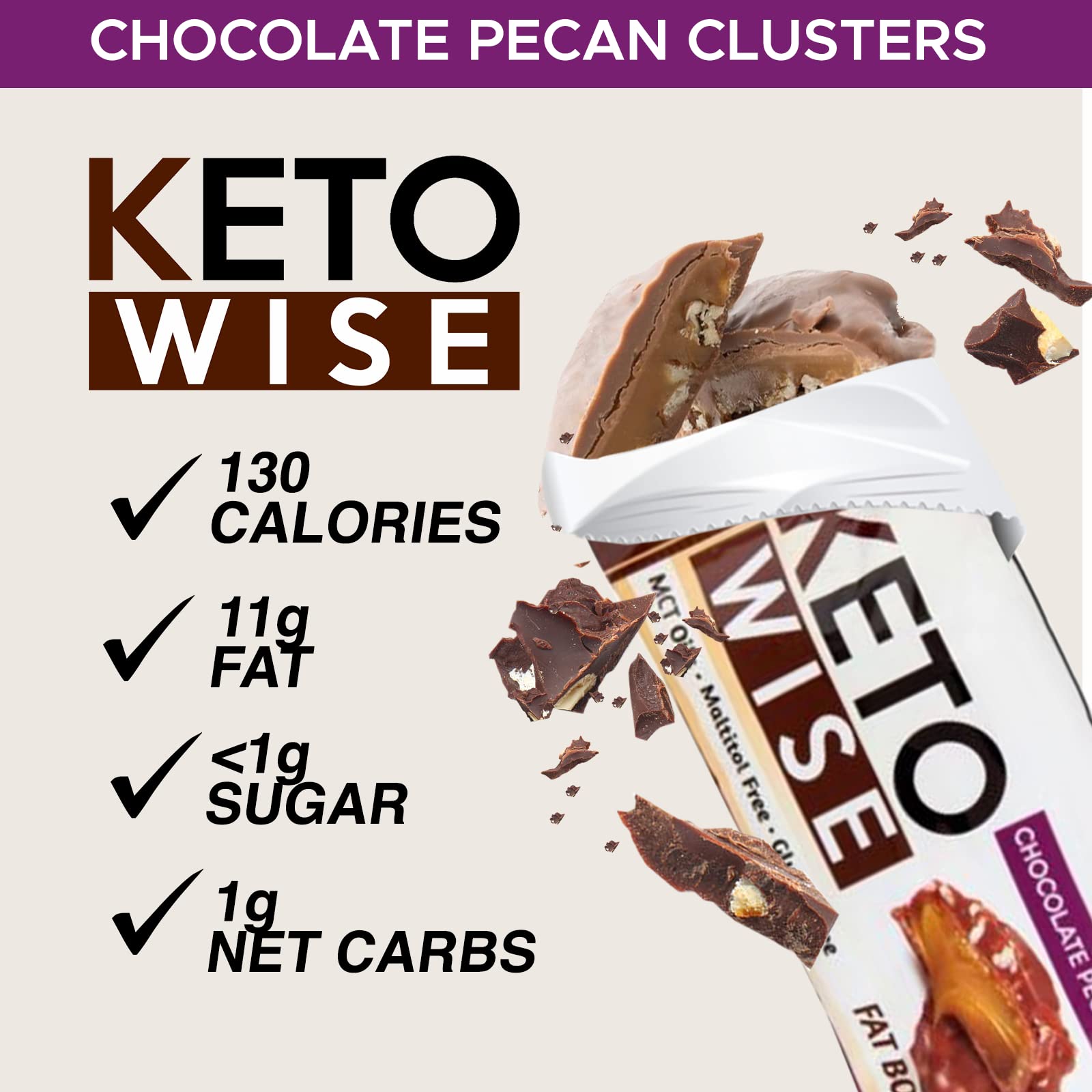 Keto Wise Fat Bombs on-the-go shot highlights portable keto-friendly energy.