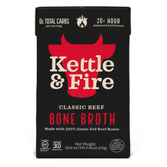 Kettle & Fire beef bone broth soup hero in a cup for quick warmth and comfort.