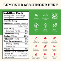 Kettle and Fire lemongrass ginger broth label showcasing clean ingredients