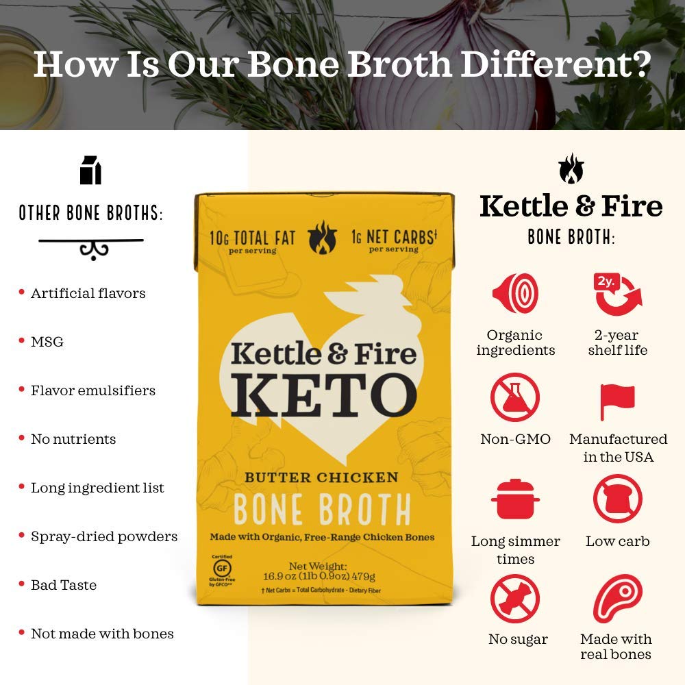 Kettle & Fire Butter Chicken broth as a curry-base for flavorful sauces.
