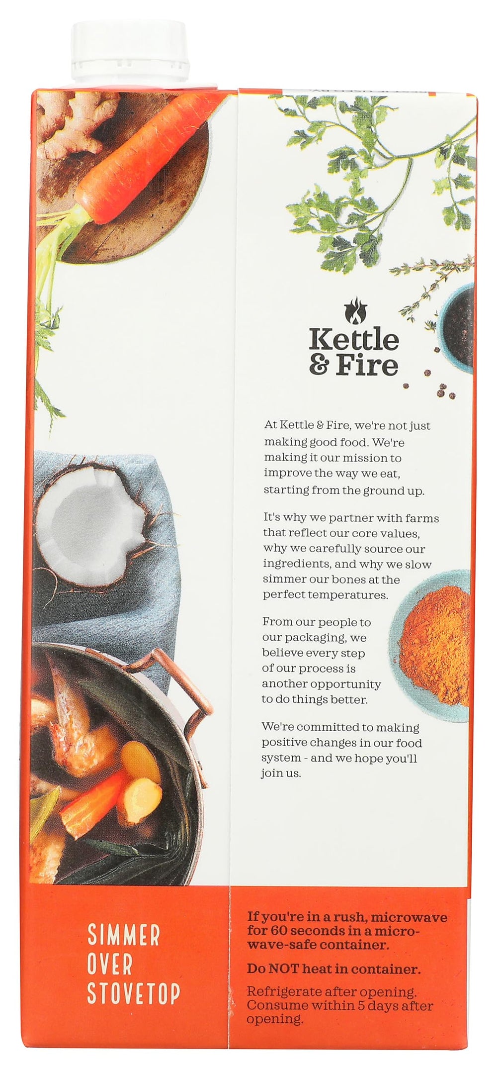 Kettle and Fire bone broth ingredients closeup for a wholesome cooking base