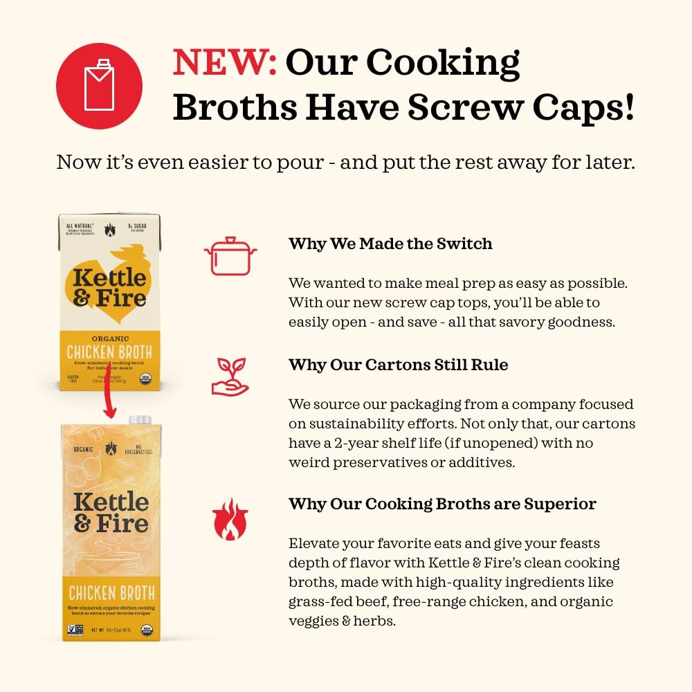 Kettle & Fire broth ingredients on display, plant-based and clean.