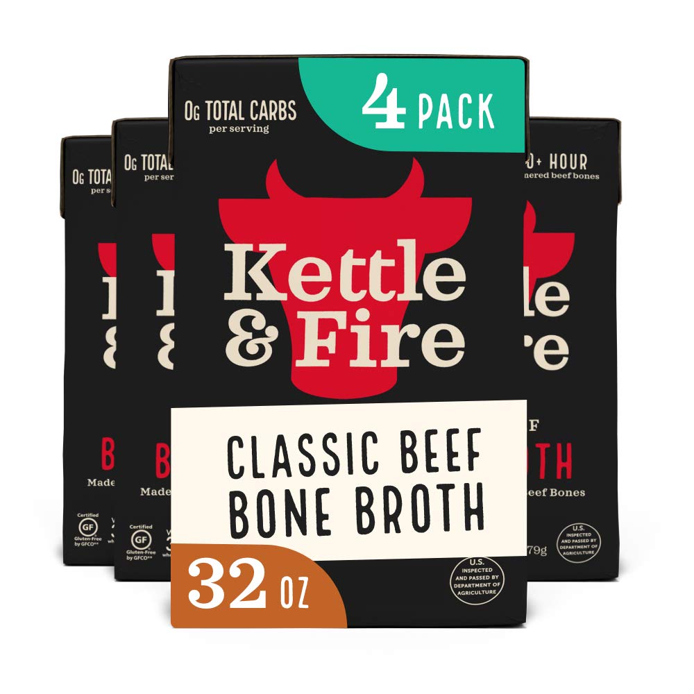 Kettle & Fire beef bone broth 4-pack ready for sipping and quick meals