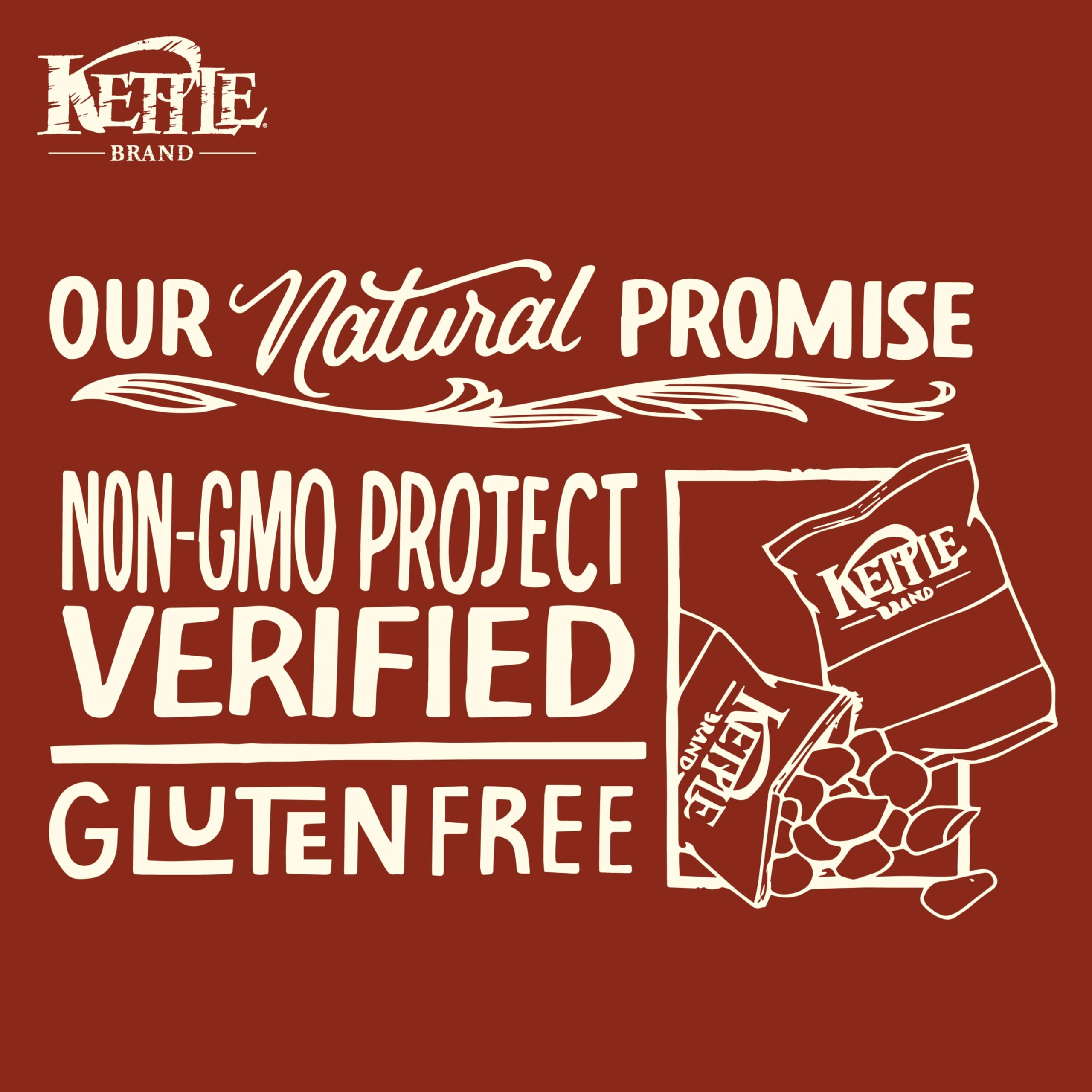 Kettle Brand Texas BBQ chips bag shows Non-GMO and gluten-free status.
