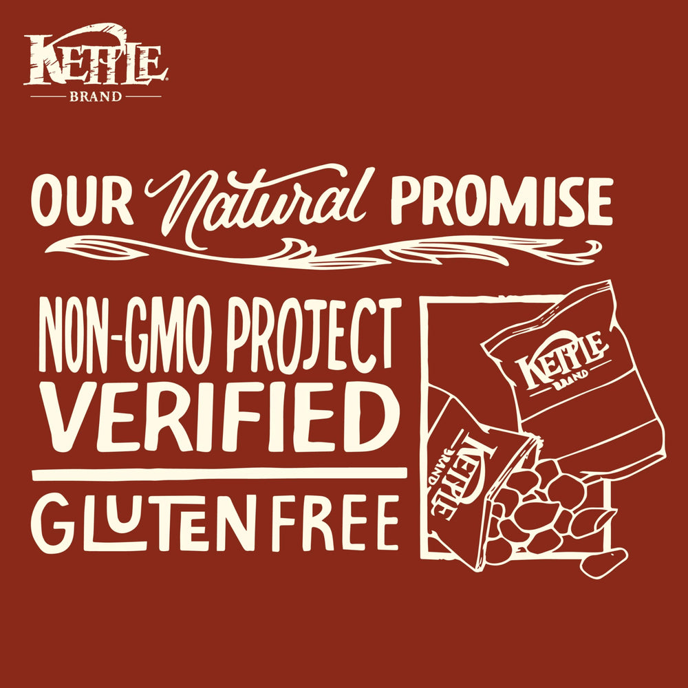 Kettle Brand Texas BBQ chips bag shows Non-GMO and gluten-free status.