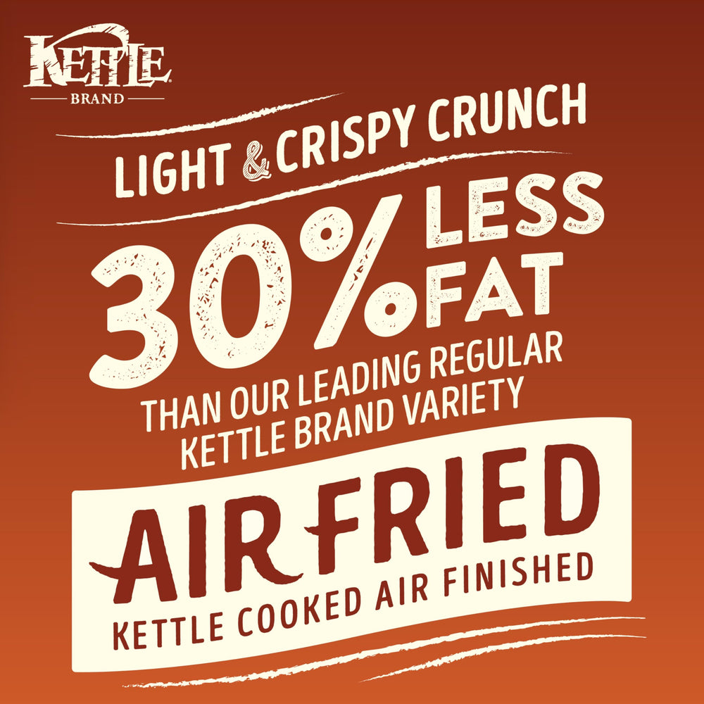 Close look at tangy flavor and sweet heat in Kettle Brand Texas BBQ chips.