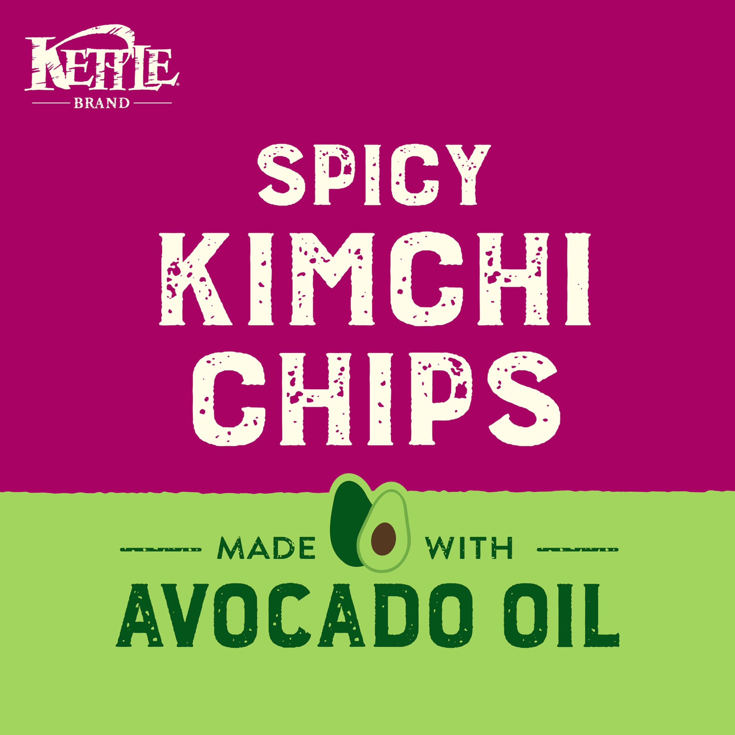 Kettle Brand avocado-oil spicy kimchi chips serving bowl demonstrates party-friendly size and bold taste.