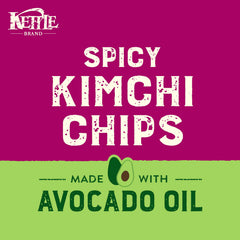 Kettle Brand avocado-oil spicy kimchi chips serving bowl demonstrates party-friendly size and bold taste.