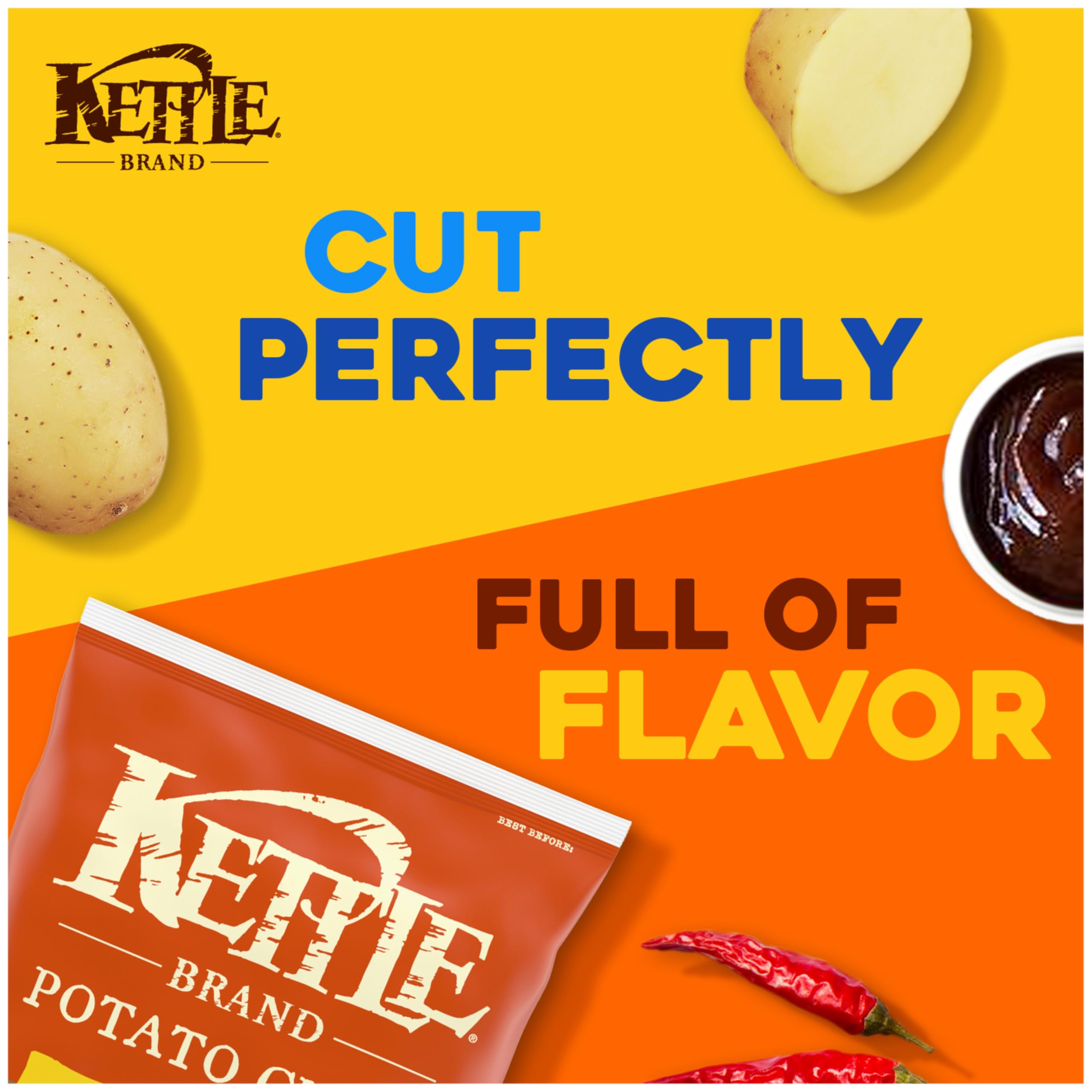 Kettle Brand Backyard Barbeque chips served in a bowl for backyard gatherings.