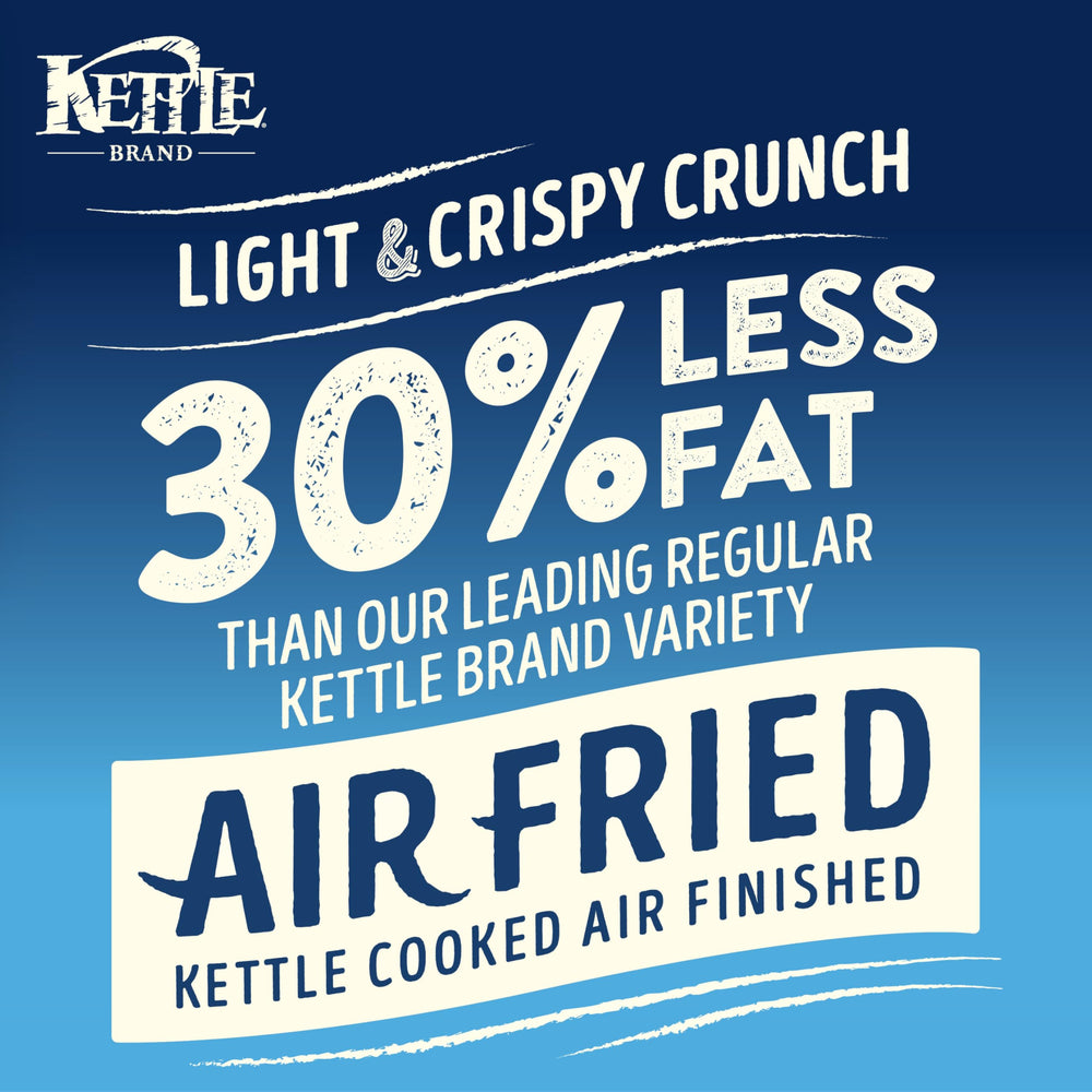 Kettle Brand chip break shows crisp snap during snacking.
