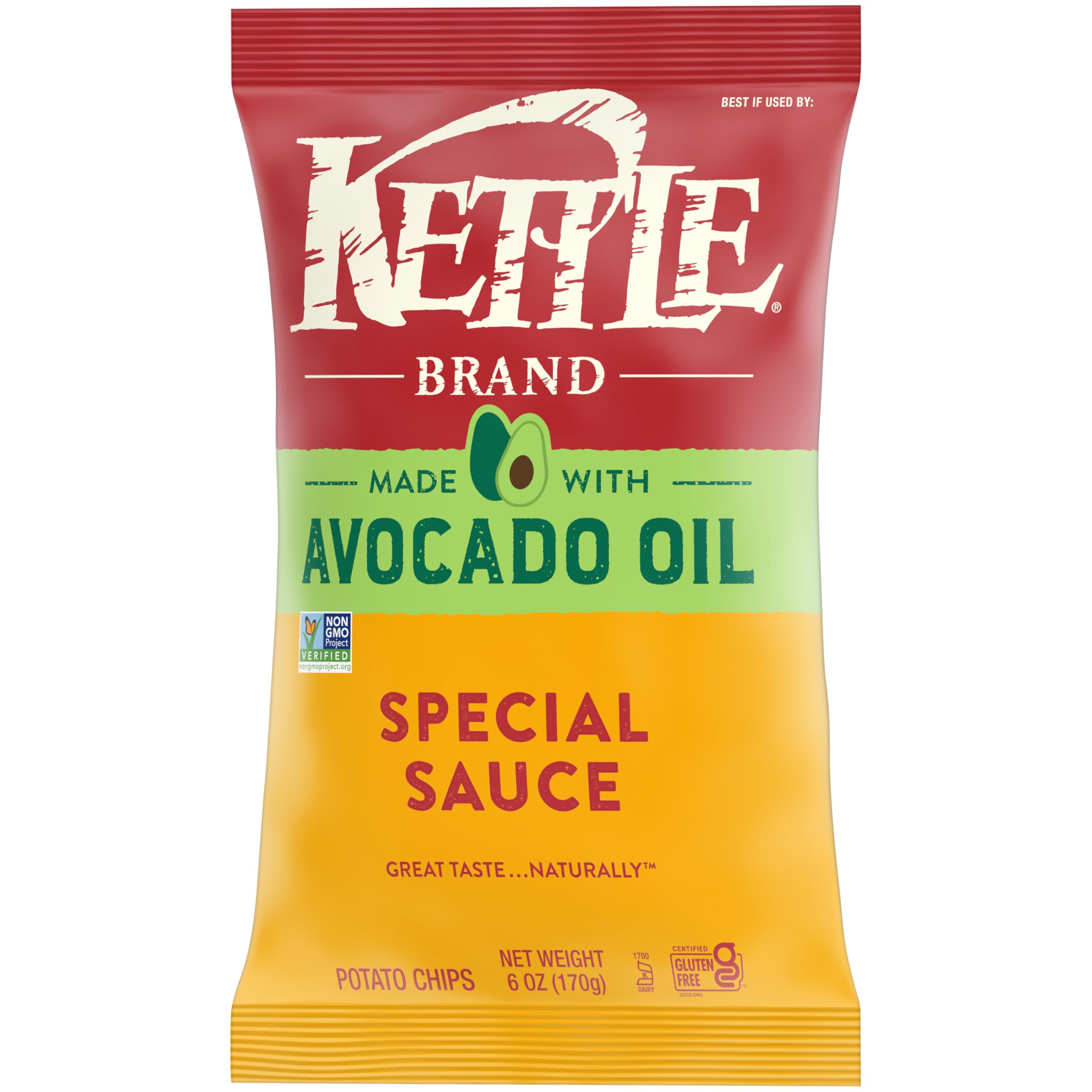 Close-up texture of Kettle Brand Special Sauce chips