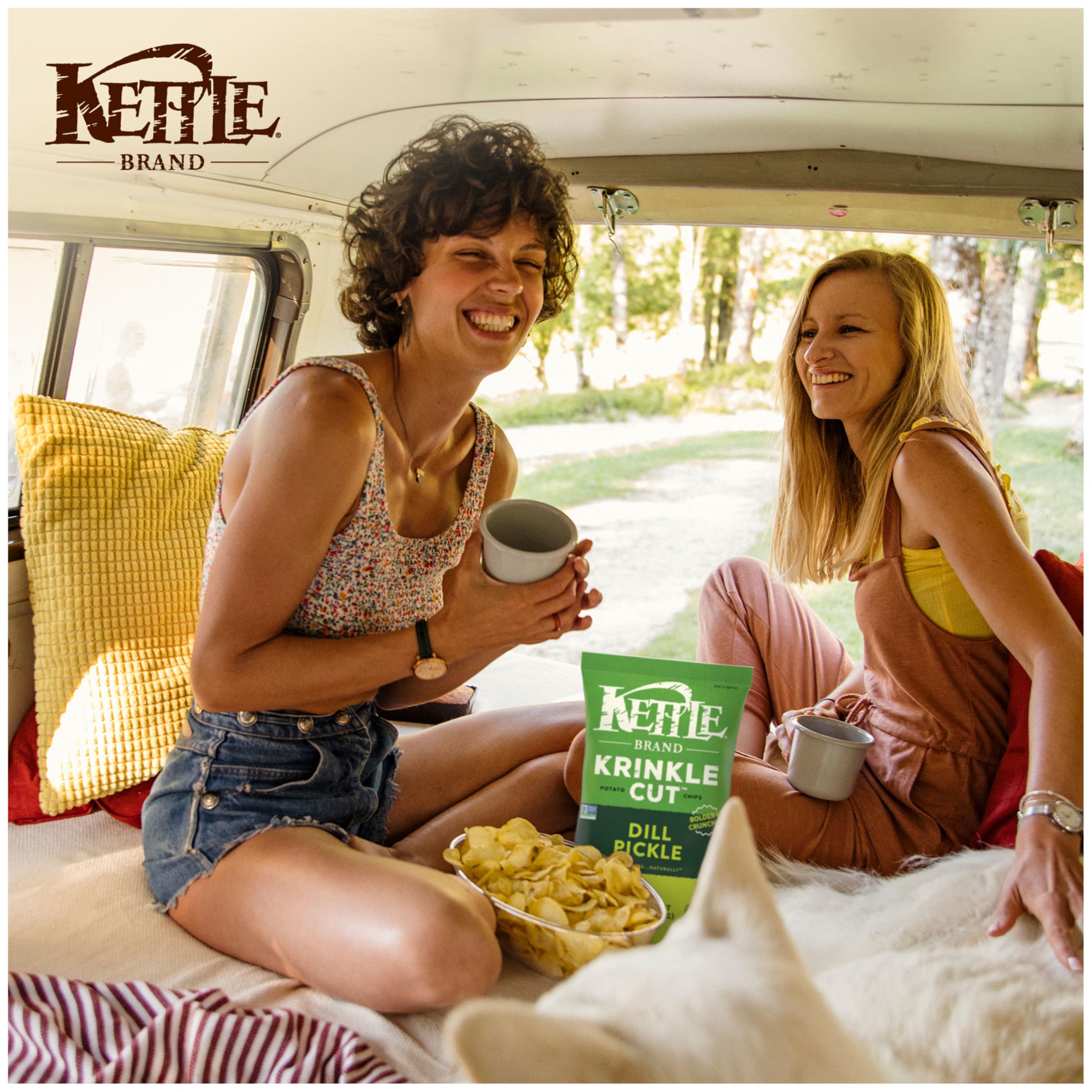 Dill pickle chips shown for party snacks and casual snacking